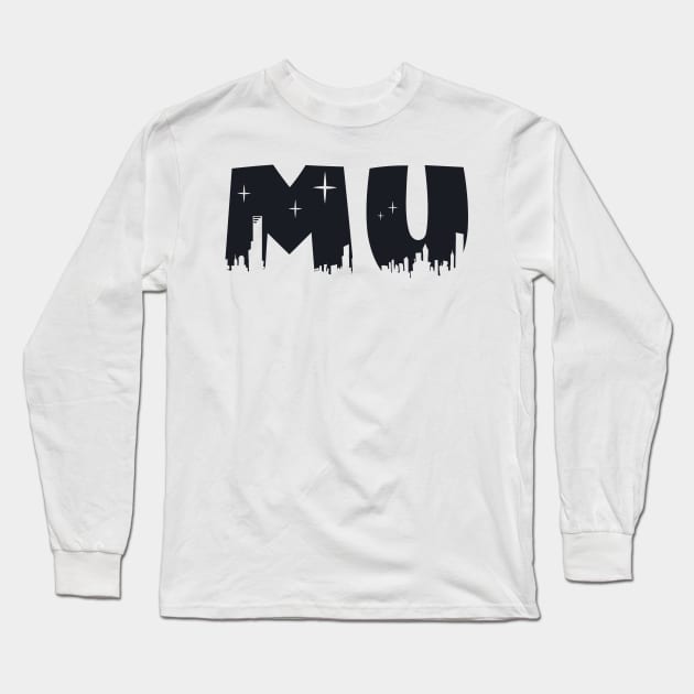 Mu Cityscape Letters Long Sleeve T-Shirt by Rosemogo